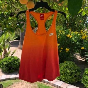 Nike red orange ombré tank XS